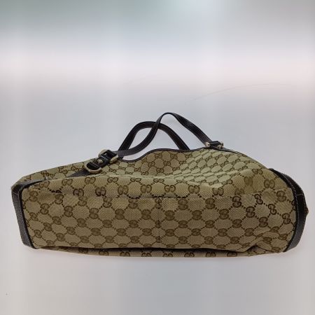  GUCCI グッチ GGキャンパス トートバッグ 130736 ベージュ x ブラウン