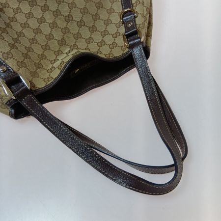  GUCCI グッチ GGキャンパス トートバッグ 130736 ベージュ x ブラウン