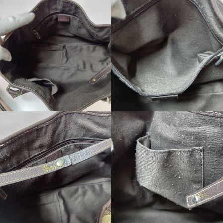  GUCCI グッチ GGキャンパス トートバッグ 130736 ベージュ x ブラウン