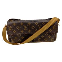  LOUIS VUITTON ルイヴィトン モノグラム ヴィバシテ MM ショルダーバッグ M51164 ブラウン Bランク
