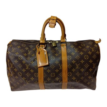  LOUIS VUITTON ルイヴィトン モノグラム キーポル45 ボストンバッグ 旅行鞄 M41428 ブラウン カギ欠品