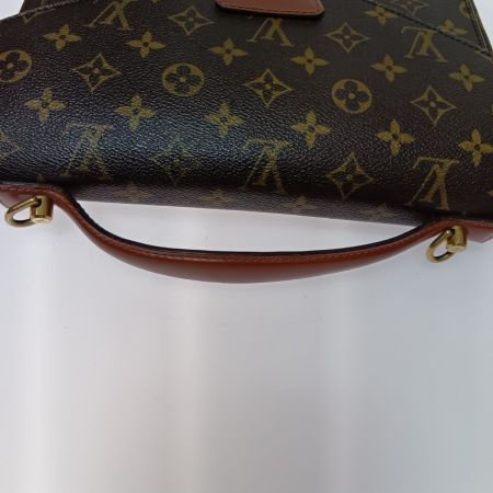  LOUIS VUITTON ルイヴィトン モノグラム モンソー ビジネスバッグ M51185 ブラウン ストラップ欠品 ポケット中ベタつき有
