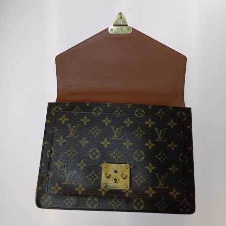  LOUIS VUITTON ルイヴィトン モノグラム モンソー ビジネスバッグ M51185 ブラウン ストラップ欠品 ポケット中ベタつき有