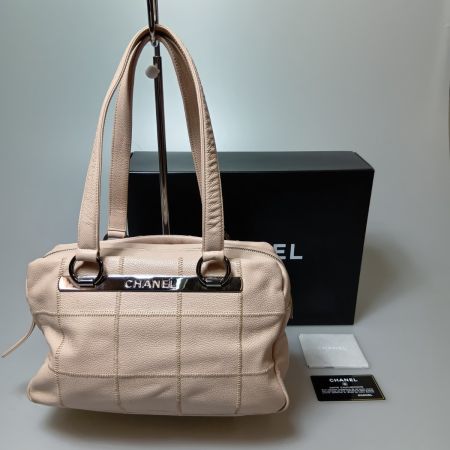  CHANEL シャネル チョコバー ショルダーバッグ ピンク ギャランティーカード付