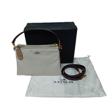  COACH コーチ 2WAYバッグ ダブルジップ ショルダーバッグ カラーブロック C0698 ホワイト 箱・布袋付