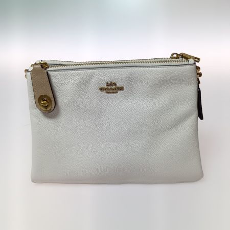  COACH コーチ 2WAYバッグ ダブルジップ ショルダーバッグ カラーブロック C0698 ホワイト 箱・布袋付