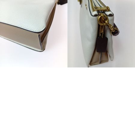  COACH コーチ 2WAYバッグ ダブルジップ ショルダーバッグ カラーブロック C0698 ホワイト 箱・布袋付