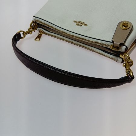  COACH コーチ 2WAYバッグ ダブルジップ ショルダーバッグ カラーブロック C0698 ホワイト 箱・布袋付