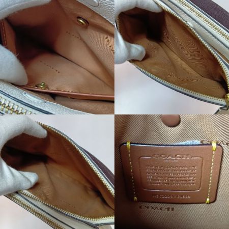 COACH コーチ 2WAYバッグ ダブルジップ ショルダーバッグ カラーブロック C0698 ホワイト 箱・布袋付