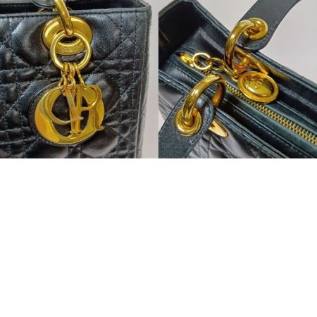  Christian Dior クリスチャンディオール レディディオール カナージュ ハンドバッグ MA-0023 ブラック