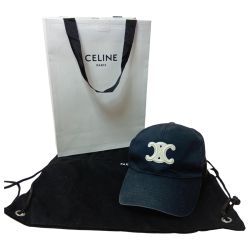 ◎◎ CELINE セリーヌ トリオンフ ベースボールキャップ 2AUT6969P ブラック Cランク