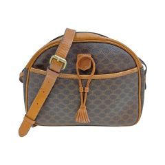  CELINE セリーヌ マカダム ショルダーバッグ F/10 ブラウン Cランク