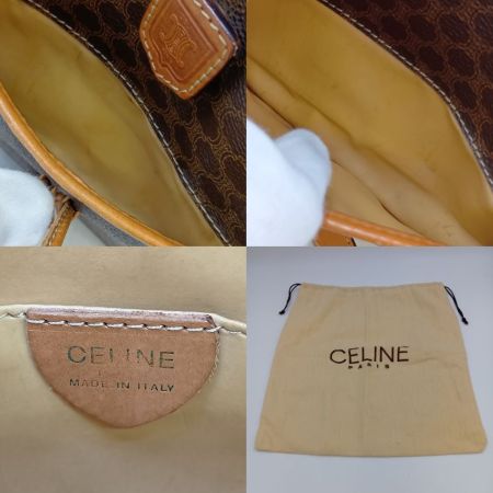  CELINE セリーヌ マカダム ショルダーバッグ F/10 ブラウン