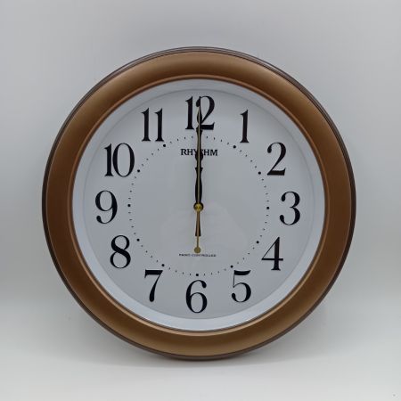  RHYTHM リズム フィットウェーブ563 掛け時計 電波時計 アナログ 8MY563SR ブラウン