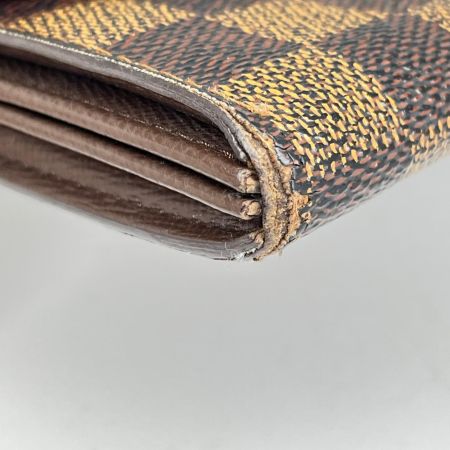 LOUIS VUITTON ルイヴィトン ダミエ ポルトフォイユ・サラ 長財布 N61734 ブラウン ボタン緩み有