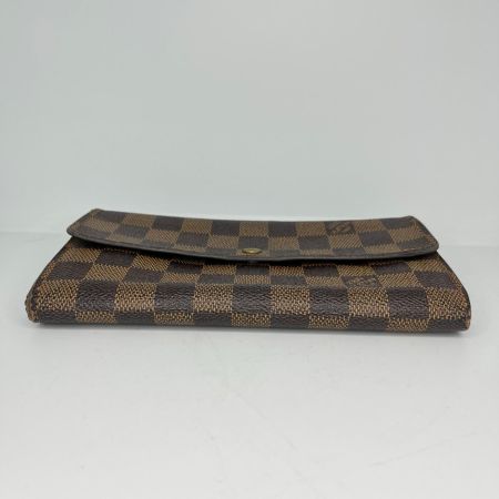 LOUIS VUITTON ルイヴィトン ダミエ ポルトフォイユ・サラ 長財布 N61734 ブラウン ボタン緩み有