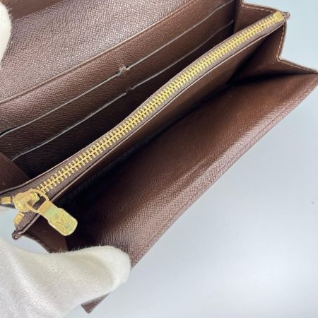 LOUIS VUITTON ルイヴィトン ダミエ ポルトフォイユ・サラ 長財布 N61734 ブラウン ボタン緩み有