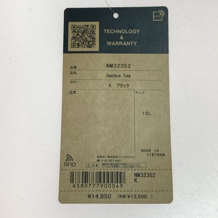  THE NORTH FACE ザノースフェイス ジオフェイス トートバッグ K ブラック 15L N32352 ブラック