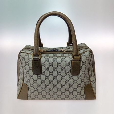  GUCCI グッチ GG PLUS ボストンバッグ ハンドバッグ ベージュ