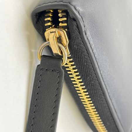  VERSACE ベルサーチ メデューサビギーエンブレム付き ロゴ入りレザーラウンドジッパー長財布 1006265 ブラック 箱付