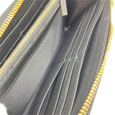  VERSACE ベルサーチ メデューサビギーエンブレム付き ロゴ入りレザーラウンドジッパー長財布 1006265 ブラック 箱付