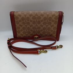 ◎◎ COACH コーチ シグネチャー ターンロック ショルダーバッグ 31070 ブラウン Bランク