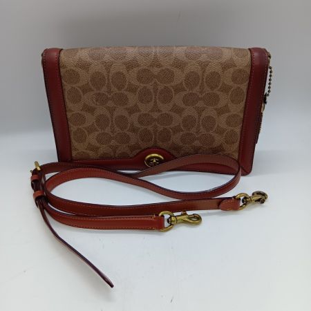  COACH コーチ シグネチャー ターンロック ショルダーバッグ 31070 ブラウン