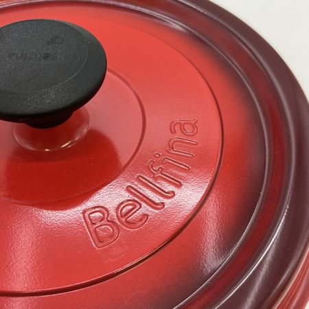  ベルフィーナ  THE PRIME 無水調理パン22cm 両手鍋 レッド