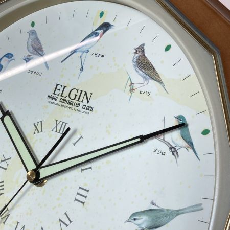  ELGIN エルジン 電波時計 掛け時計 野鳥電波掛け時計