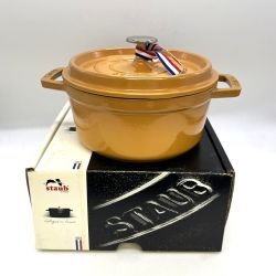 ◎◎ STAUB ストウブ  ココットピコ・ココット・ラウンド マスタード 18cm 40511-370 Aランク