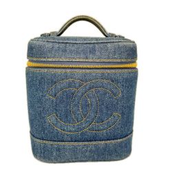 CHANEL シャネル ココマーク バニティ デニムハンドバッグ A01998 インディゴ ギャランティカード・箱付 Bランク