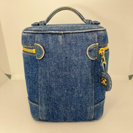 CHANEL シャネル ココマーク バニティ デニムハンドバッグ A01998 インディゴ ギャランティカード・箱付