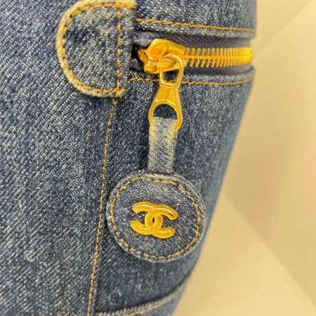 CHANEL シャネル ココマーク バニティ デニムハンドバッグ A01998 インディゴ ギャランティカード・箱付