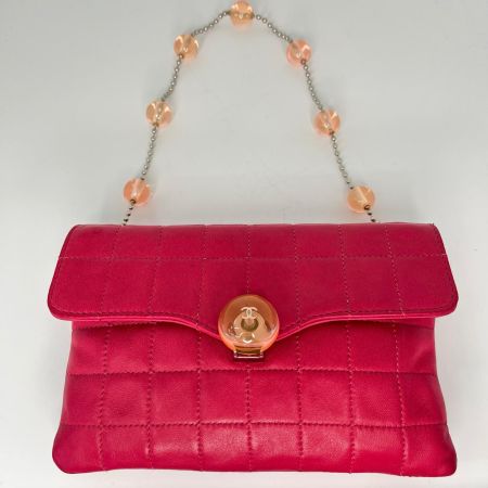 CHANEL シャネル チョコバー ボールチェーンショルダー ショルダーバッグ ショッキングピンク ギャランティカード・箱付