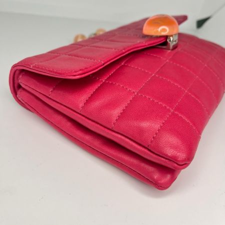 CHANEL シャネル チョコバー ボールチェーンショルダー ショルダーバッグ ショッキングピンク ギャランティカード・箱付