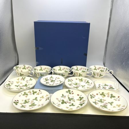  Wedgwood ウェッジウッド ワイルドストロベリー カップアンドソーサー５客 トレイ２点 セット