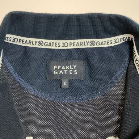  PEARLY GATES パーリーゲイツ 半袖ポロシャツ 30周年記念モデル サイズ0 ネイビー レディース 055-9260756