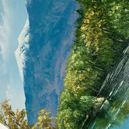   油絵 油彩画 知床五湖 広瀬和之 絵画 額装