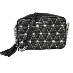 MICHAEL KORS マイケルコース ジニー ミディアム キルテッドレザー クロスボディバッグ ショルダーバッグ 32S9SF5M2Y ブラック Bランク