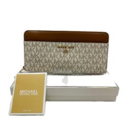◎◎ MICHAEL KORS マイケルコース ジェットセットラウンドファスナー長財布 34H1GT9E8B ホワイト 箱付き Aランク