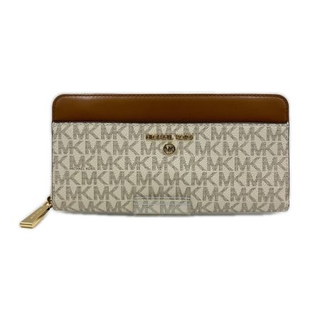 MICHAEL KORS マイケルコース ジェットセットラウンドファスナー長財布 34H1GT9E8B ホワイト 箱付き