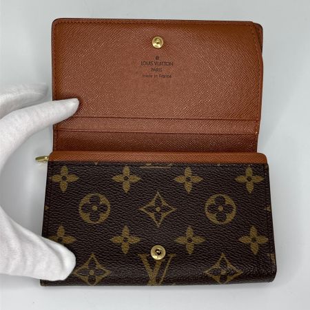 LOUIS VUITTON ルイヴィトン モノグラム ポルト モネ・ビエ トレゾール 2つ折り財布 M61730 ブラウン
