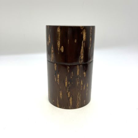   総皮茶筒 　細長 　一本帯 　無地皮 　伝統工芸士 　荒川慶太郎作 箱付き