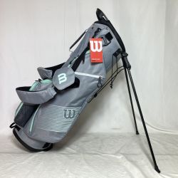 ◎◎ Wilson ウィルソン Prostaff Carry スタンド式キャディバッグ 8.5型 4分割 1.8kg グレー x ライトグリーン Aランク