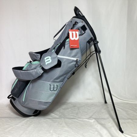  Wilson ウィルソン Prostaff Carry スタンド式キャディバッグ 8.5型 4分割 1.8kg グレー x ライトグリーン