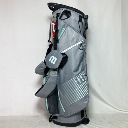  Wilson ウィルソン Prostaff Carry スタンド式キャディバッグ 8.5型 4分割 1.8kg グレー x ライトグリーン