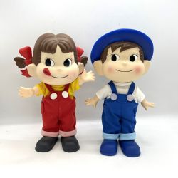 ◎◎ 不二家 ペコちゃんポコちゃん人形 2体セット　キズ・ヨゴレ有 Cランク