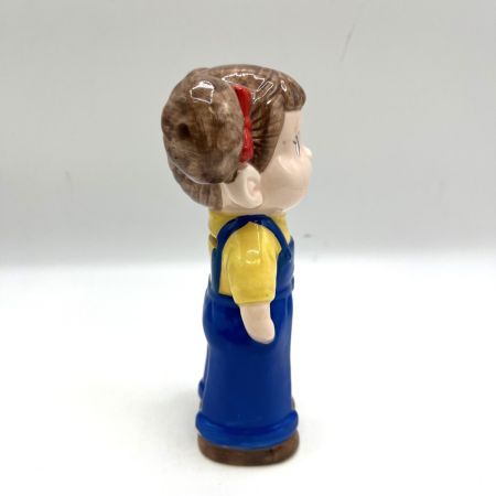   不二家ペコちゃん貯金箱 陶器製 昭和レトロ 青いオーバーオール