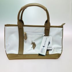 ◎◎   U.S.POLO ASSN トートバッグ USPA-2595 リサイクルナイロン ホワイト x ベージュ Aランク