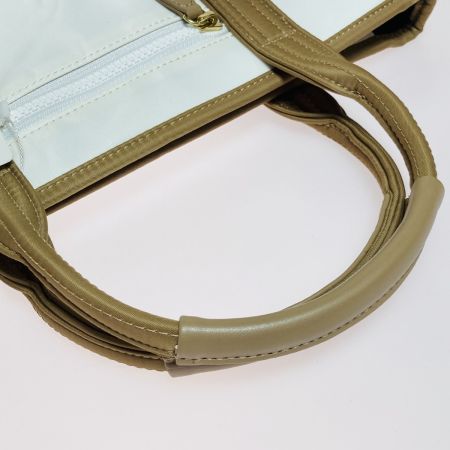    U.S.POLO ASSN トートバッグ USPA-2595 リサイクルナイロン ホワイト x ベージュ